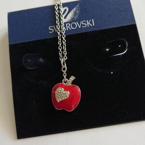Swarovski apple and heart necklaces